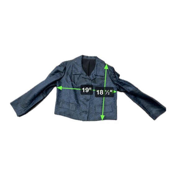 Laxmilelas Tailored Blue Brocade Dress Suit Custom-Made Elegant 2 Piece Design - Picture 9 of 12